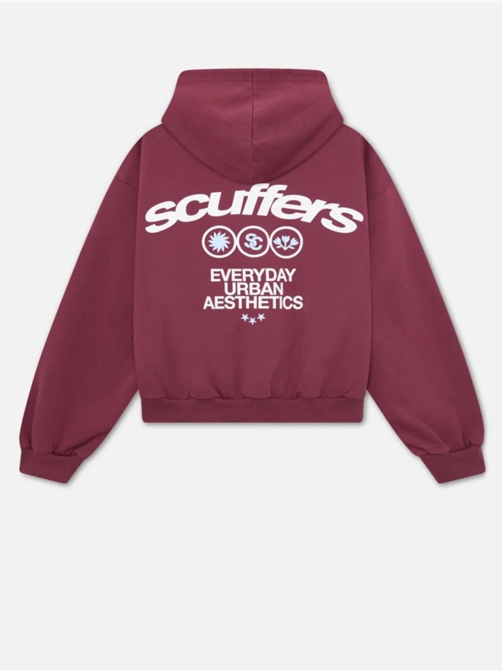 Maroon Scuffers Logo Pullover Hoodie - Men's Relaxed Fit - Picture 2 of 2